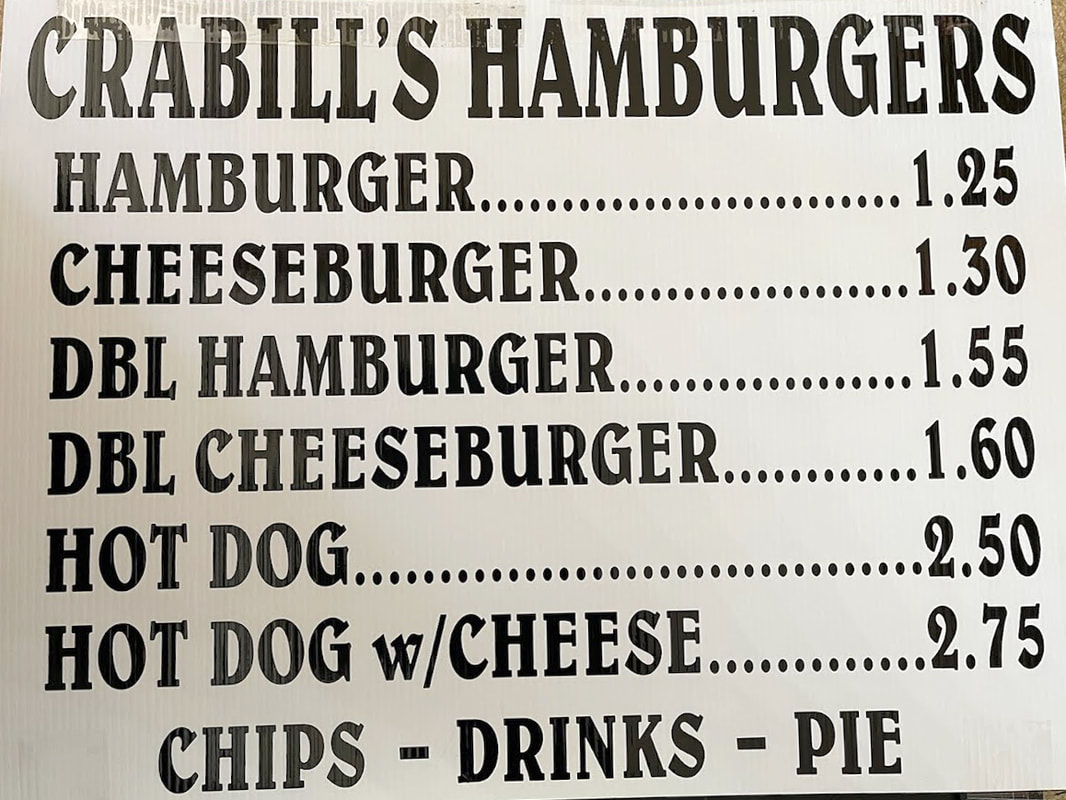 Crabill's Hamburgers Menu Prices